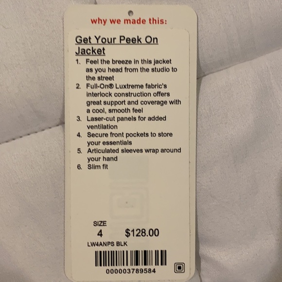 LuLuLemon Get Your Peek On Black Jacket SIZE 4 - Picture 8 of 17
